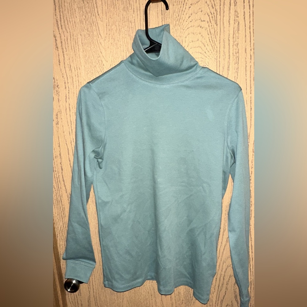 L.L. Bean Women's Blue Turtleneck Top